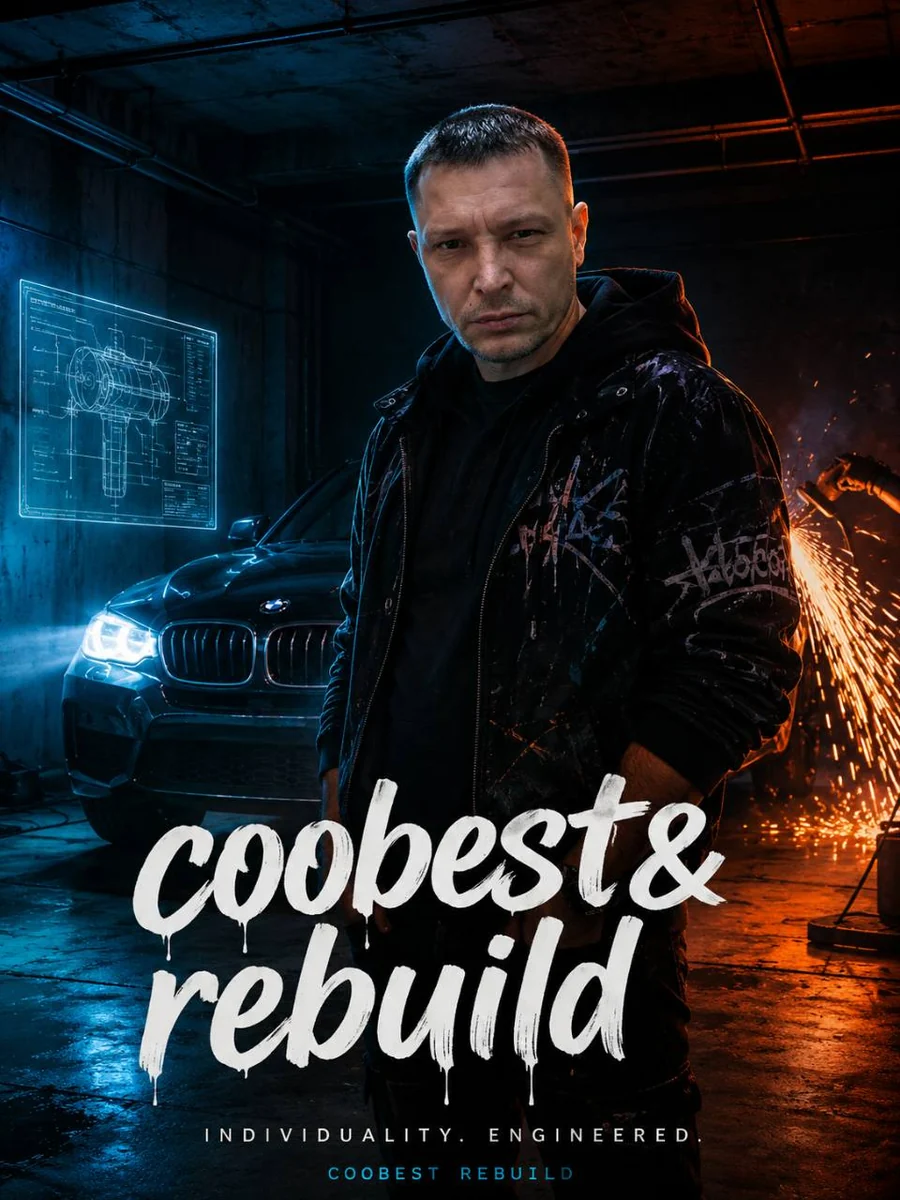 BMW Rebuild AI-stylized promo poster